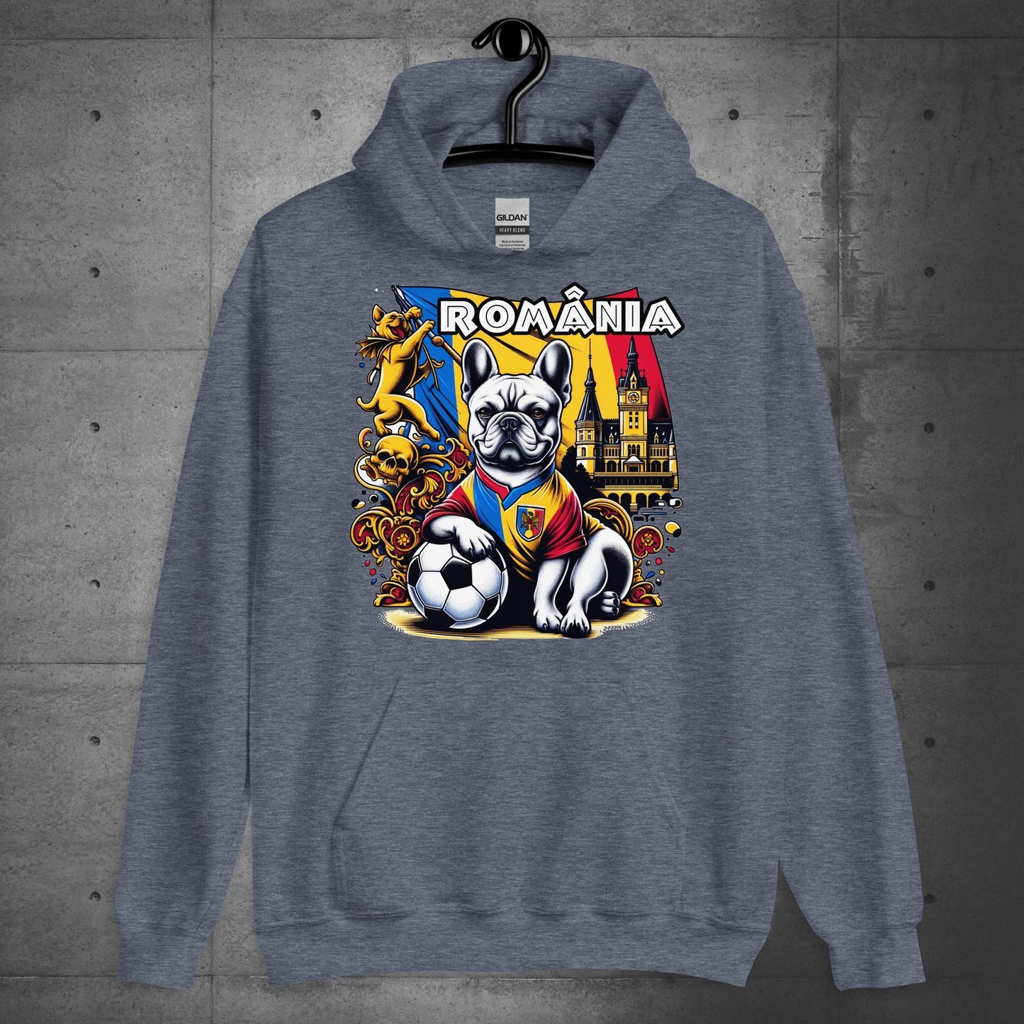 Frenchie Romanian Football Unisex Hoodie - Frenchie Emporium