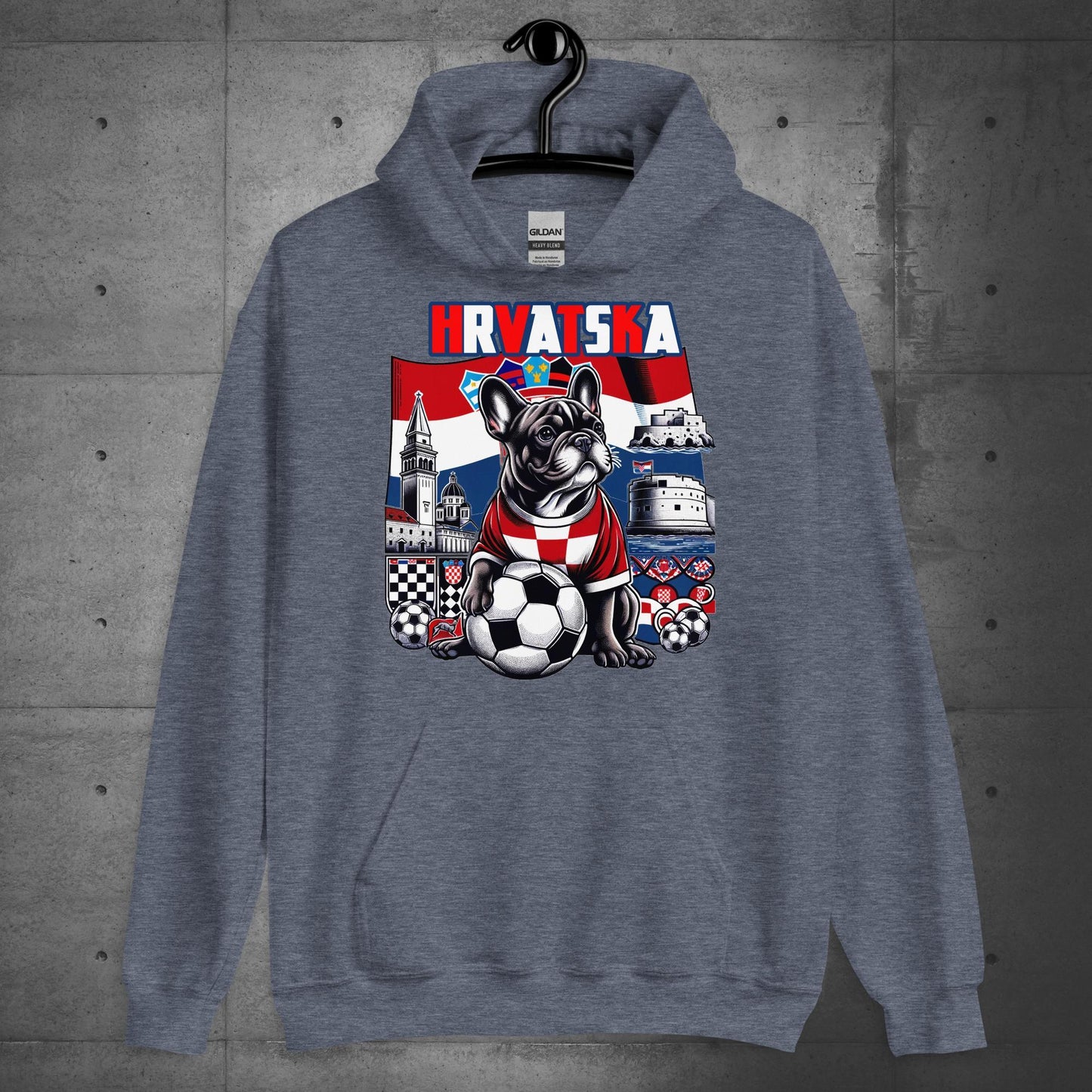 Frenchie Croatia Football Unisex 'Hrvatska" Hoodie - Frenchie Emporium