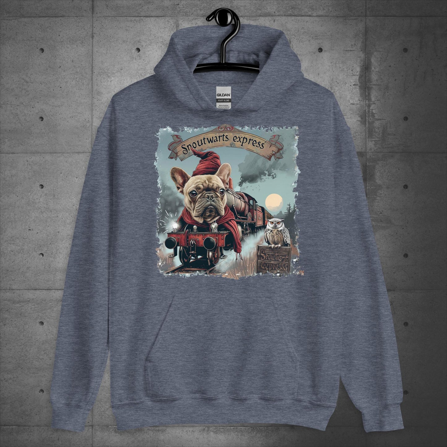Unisex French Bulldog "Snoutwarts Express" Hoodie - Frenchie Emporium
