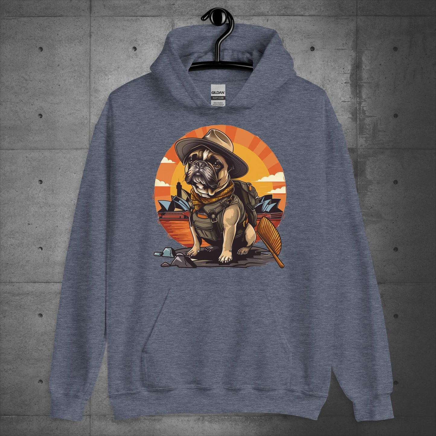 Explorer Frenchie Down Under - Unisex Hoodie - Frenchie Emporium