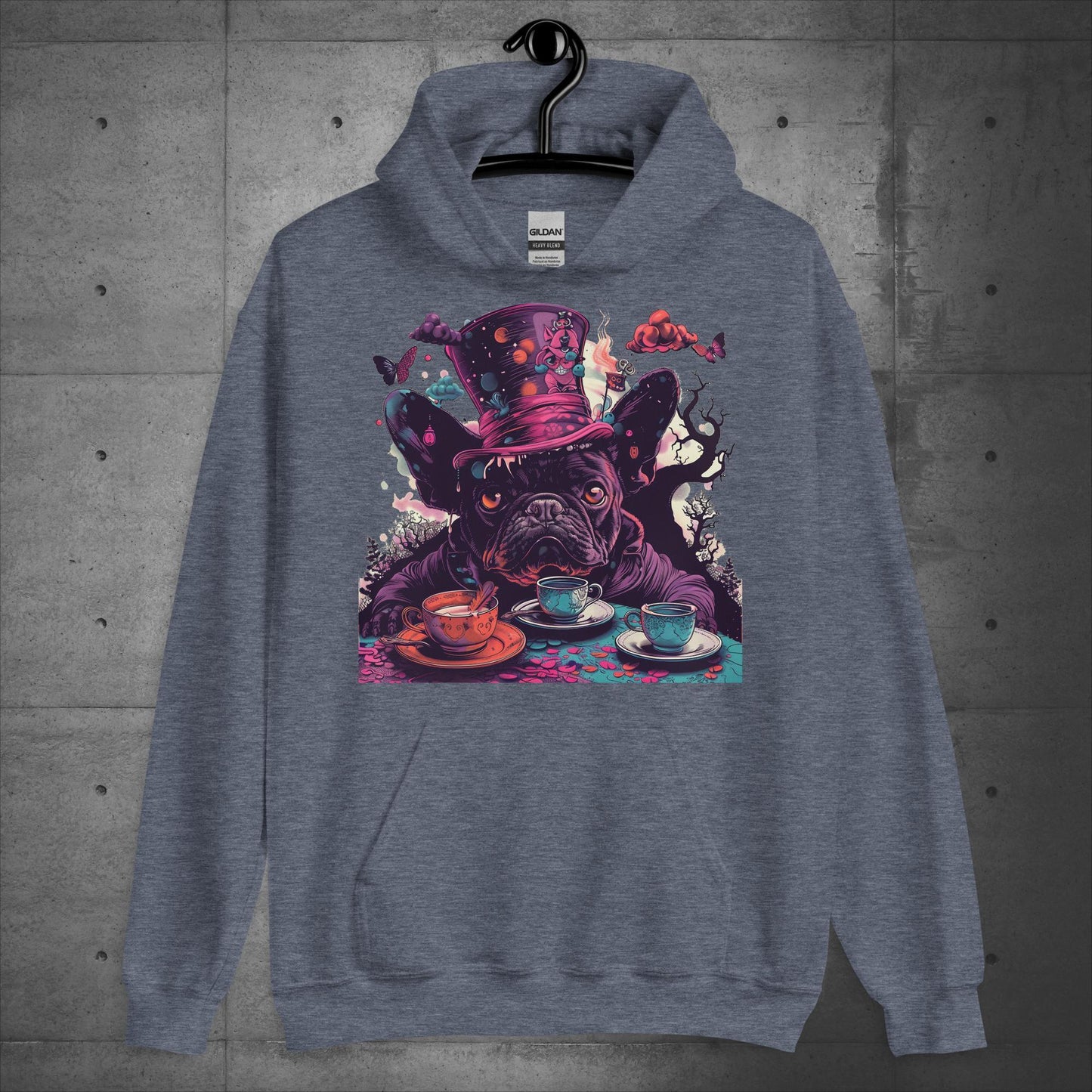 Alice in Wonderland Frenchie Tea Party - Unisex Hoodie - Frenchie Emporium