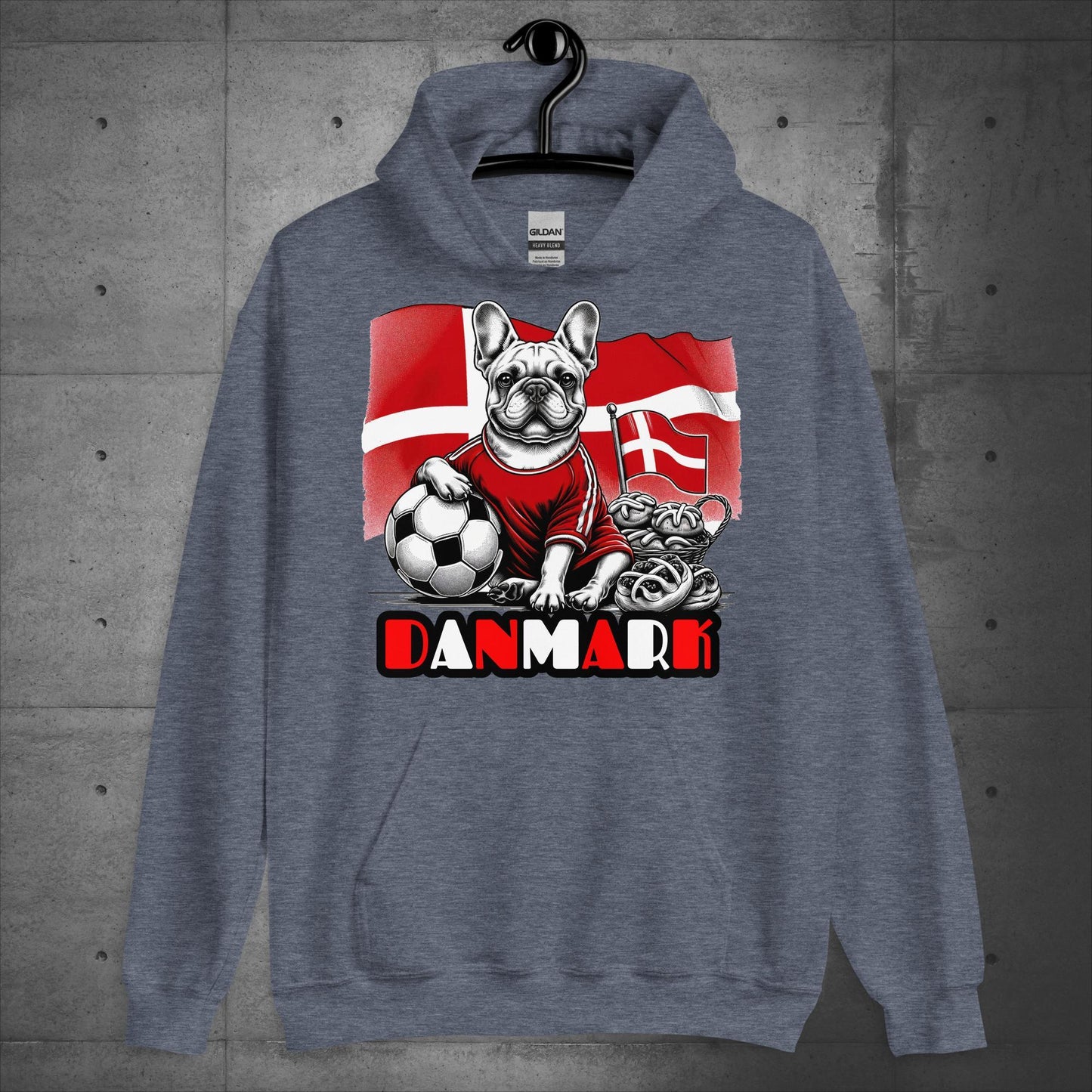 Frenchie Danmark Football Fan - Unisex Hoodie - Frenchie Emporium