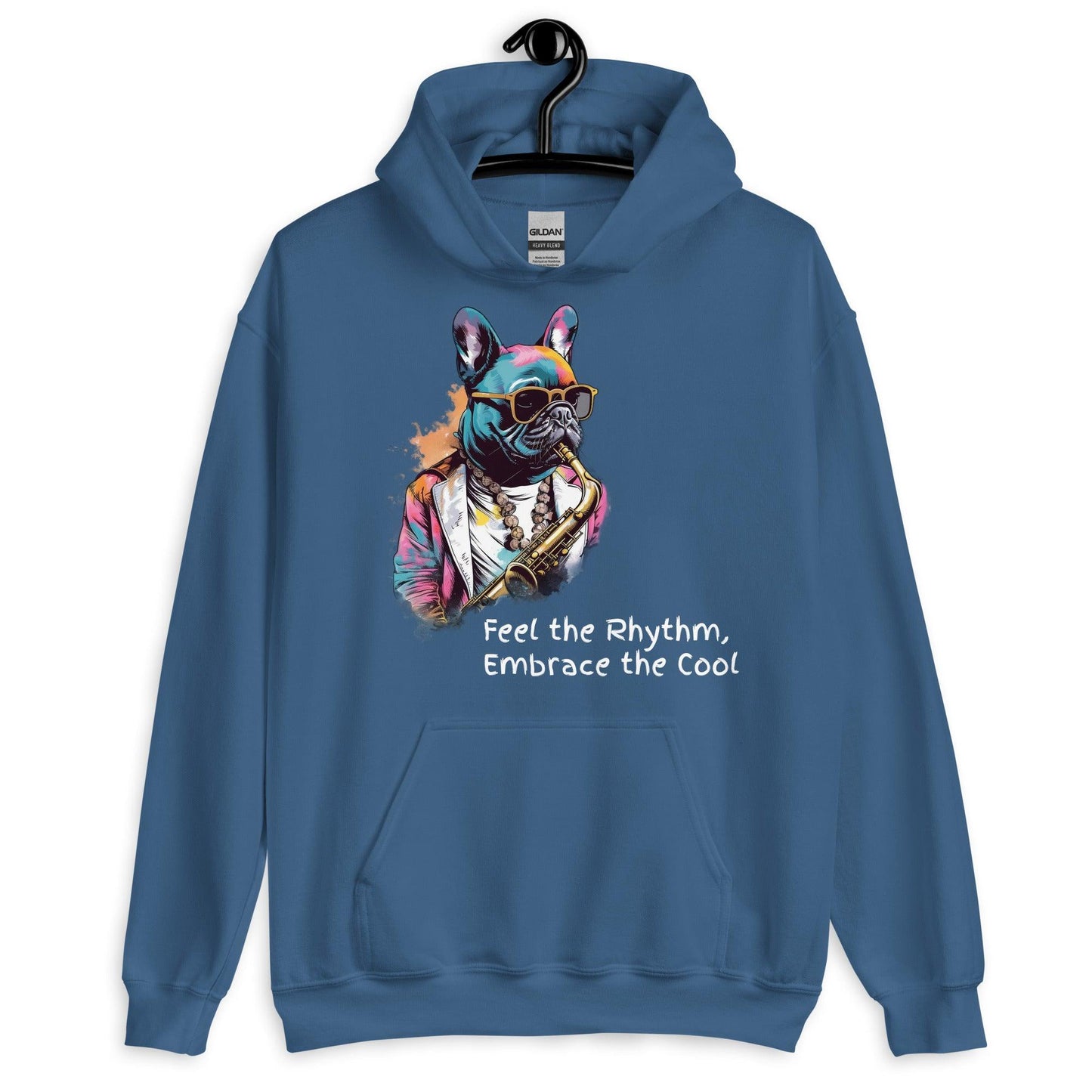 Jazzy Frenchie Saxophonist Unisex Hoodie - Frenchie Emporium