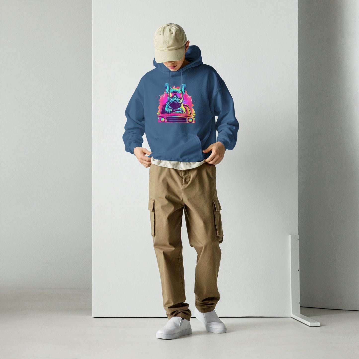 "Cruisin' Canines: French Bulldog on Wheels" - Unisex Hoodie - Frenchie Emporium