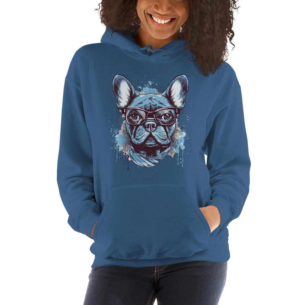 Hipster Frenchie - Unisex Hoodie - Frenchie Emporium