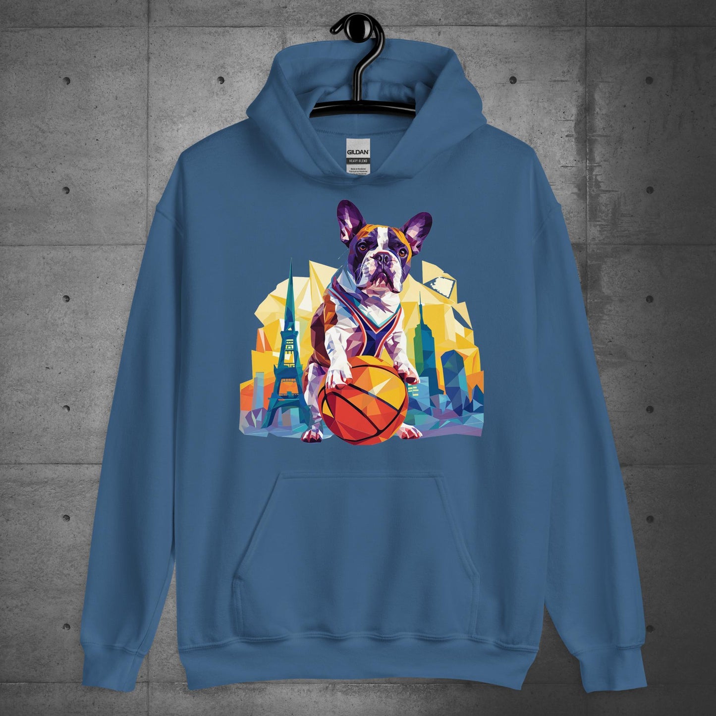 Frenchie Hoops Hound in the City Unisex Hoodie - Frenchie Emporium