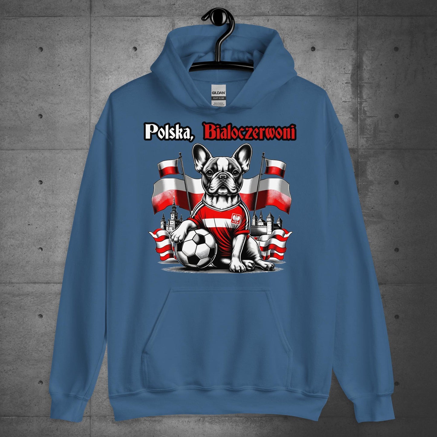 Frenchie Polish Football Unisex Hoodie- Polska Bialoczerwoni - Frenchie Emporium