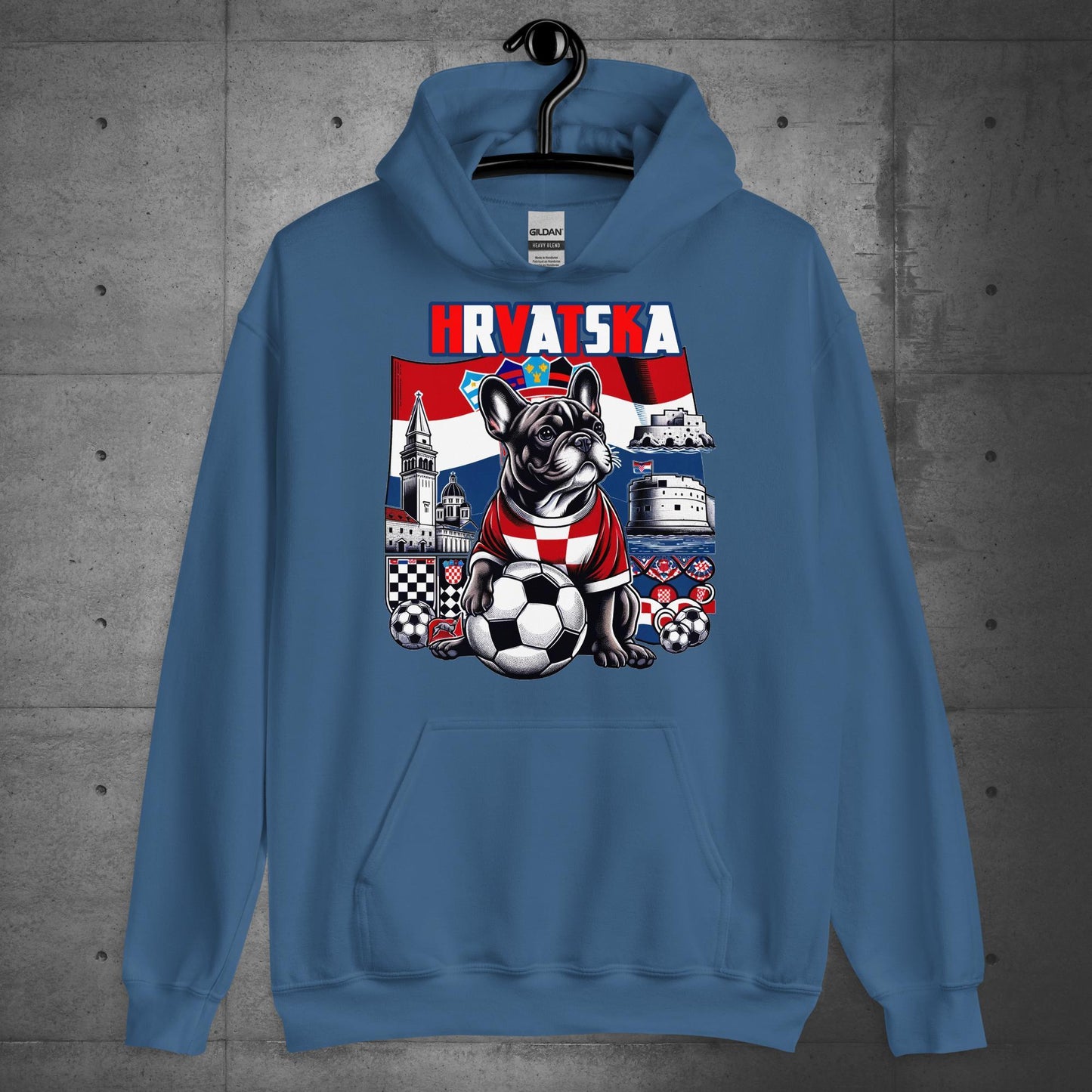 Frenchie Croatia Football Unisex 'Hrvatska" Hoodie - Frenchie Emporium
