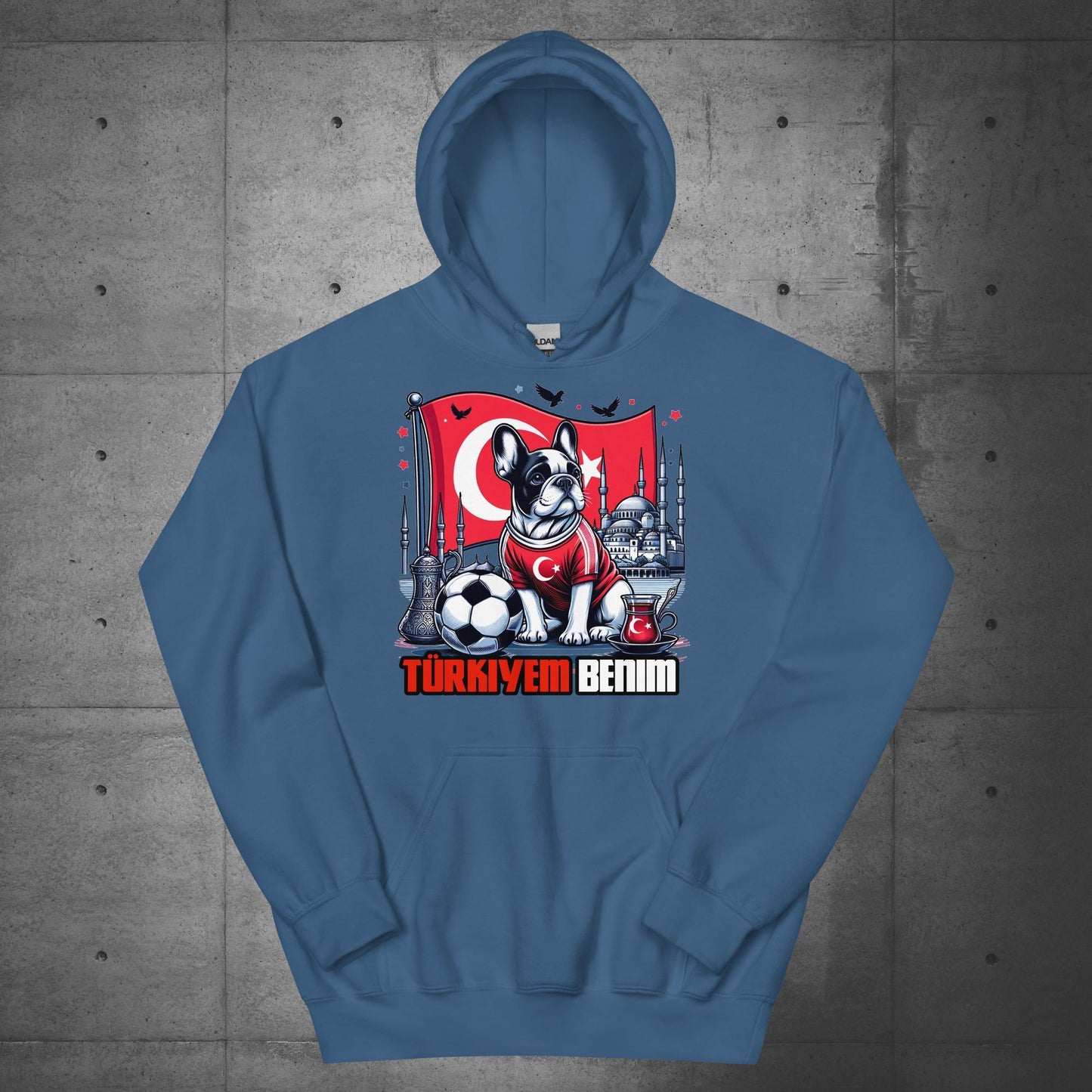 Frenchie Turkey Football Unisex Hoodie - Frenchie Emporium