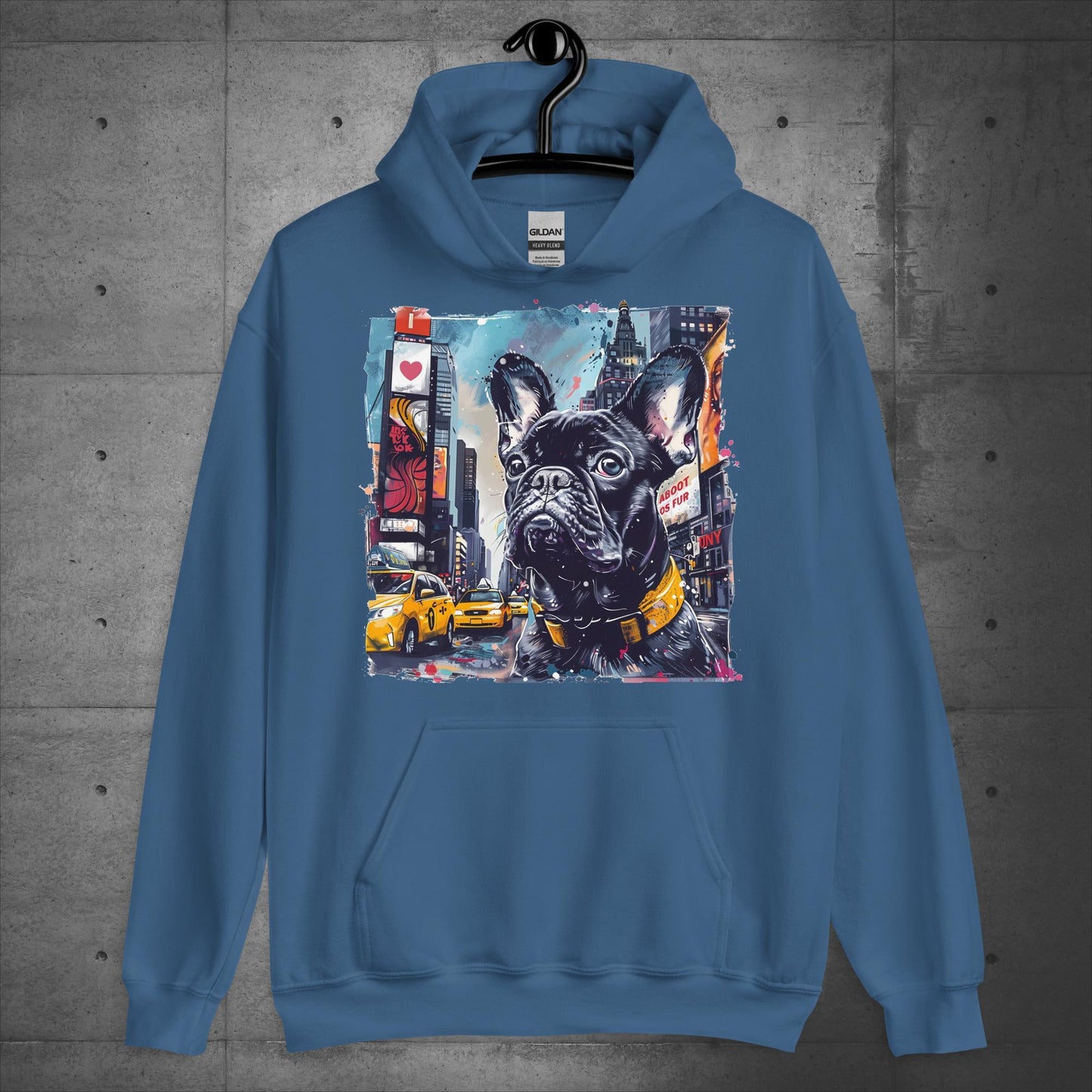 Lively Times Square Frenchie - Unisex Hoodie - Frenchie Emporium