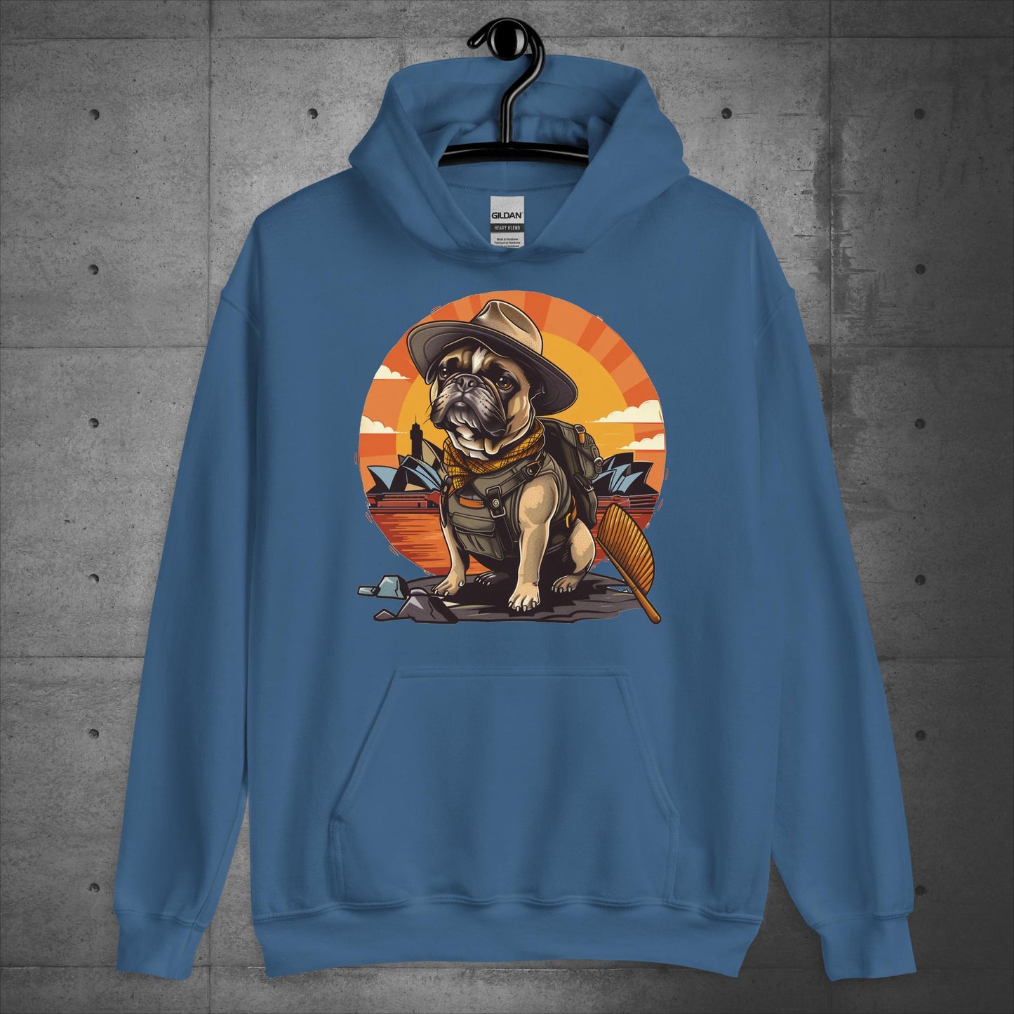 Explorer Frenchie Down Under - Unisex Hoodie - Frenchie Emporium