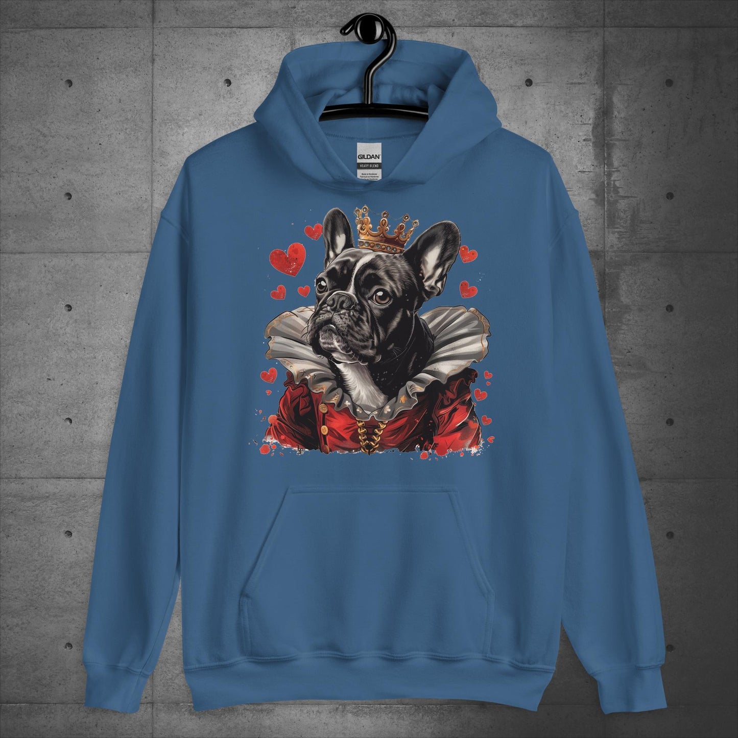 Queen of Hearts Frenchie Alice in Wonderland- Unisex Hoodie - Frenchie Emporium