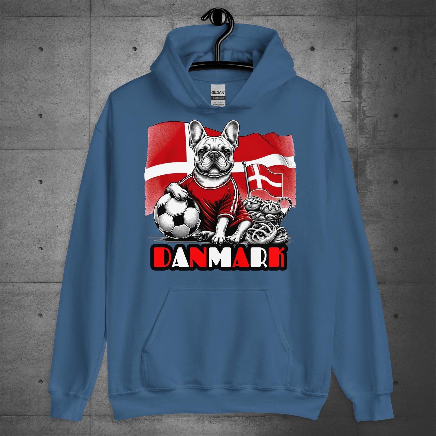 Frenchie Danmark Football Fan - Unisex Hoodie - Frenchie Emporium