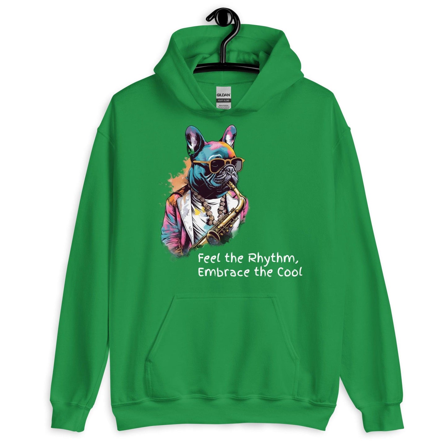 Jazzy Frenchie Saxophonist Unisex Hoodie - Frenchie Emporium