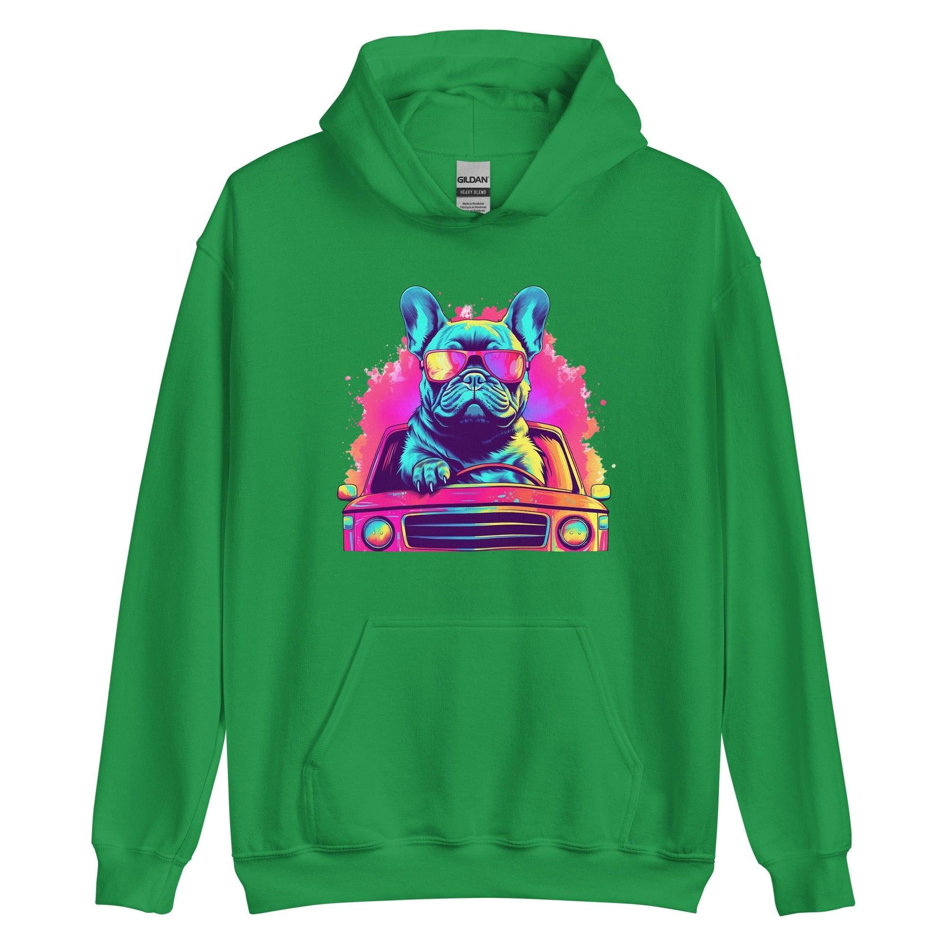 "Cruisin' Canines: French Bulldog on Wheels" - Unisex Hoodie - Frenchie Emporium