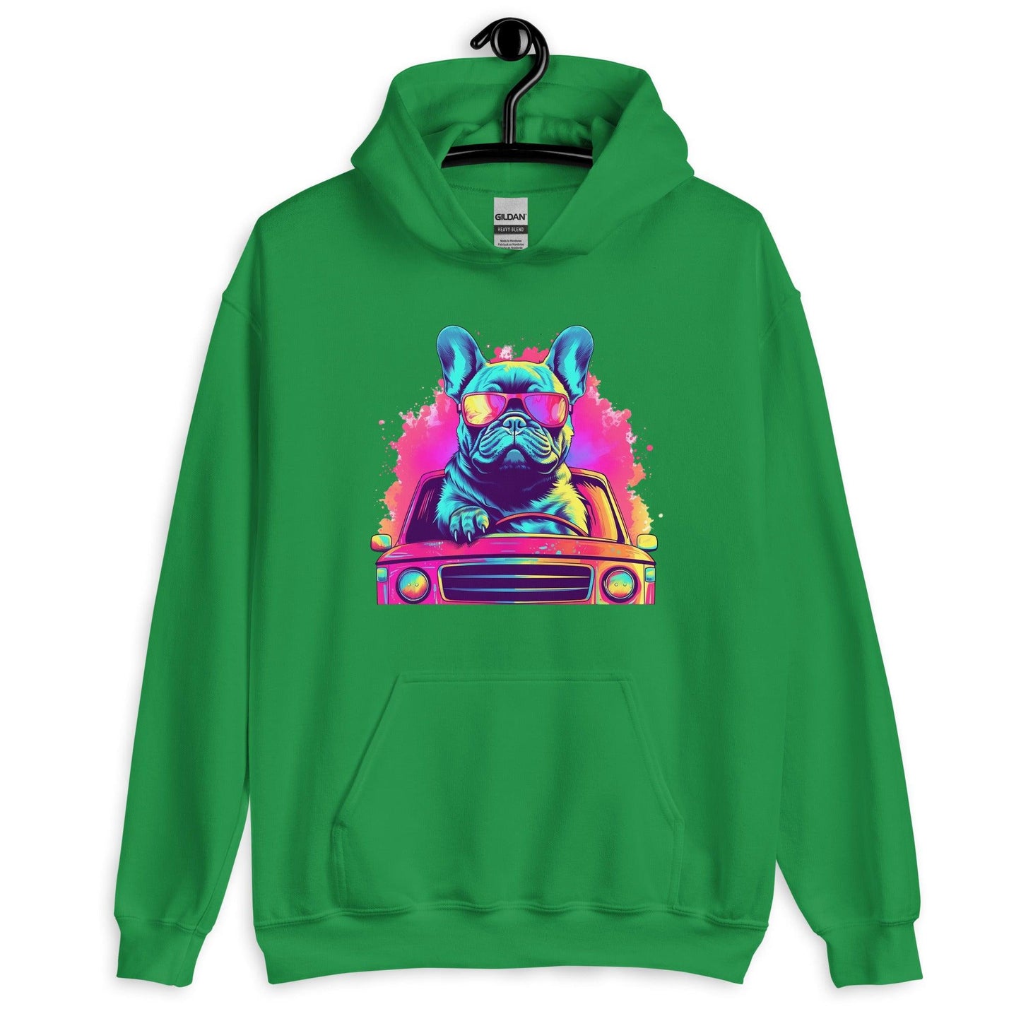 "Cruisin' Canines: French Bulldog on Wheels" - Unisex Hoodie - Frenchie Emporium