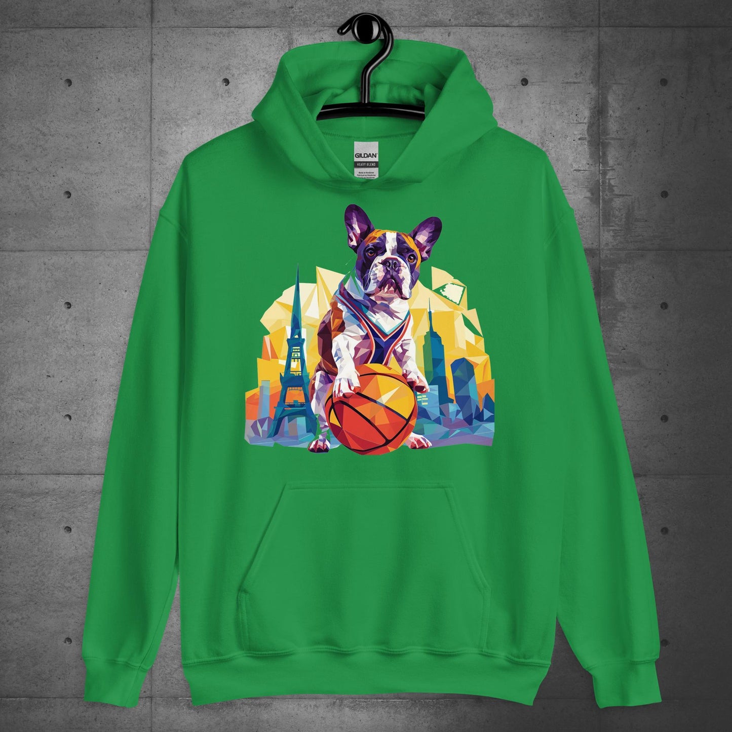 Frenchie Hoops Hound in the City Unisex Hoodie - Frenchie Emporium