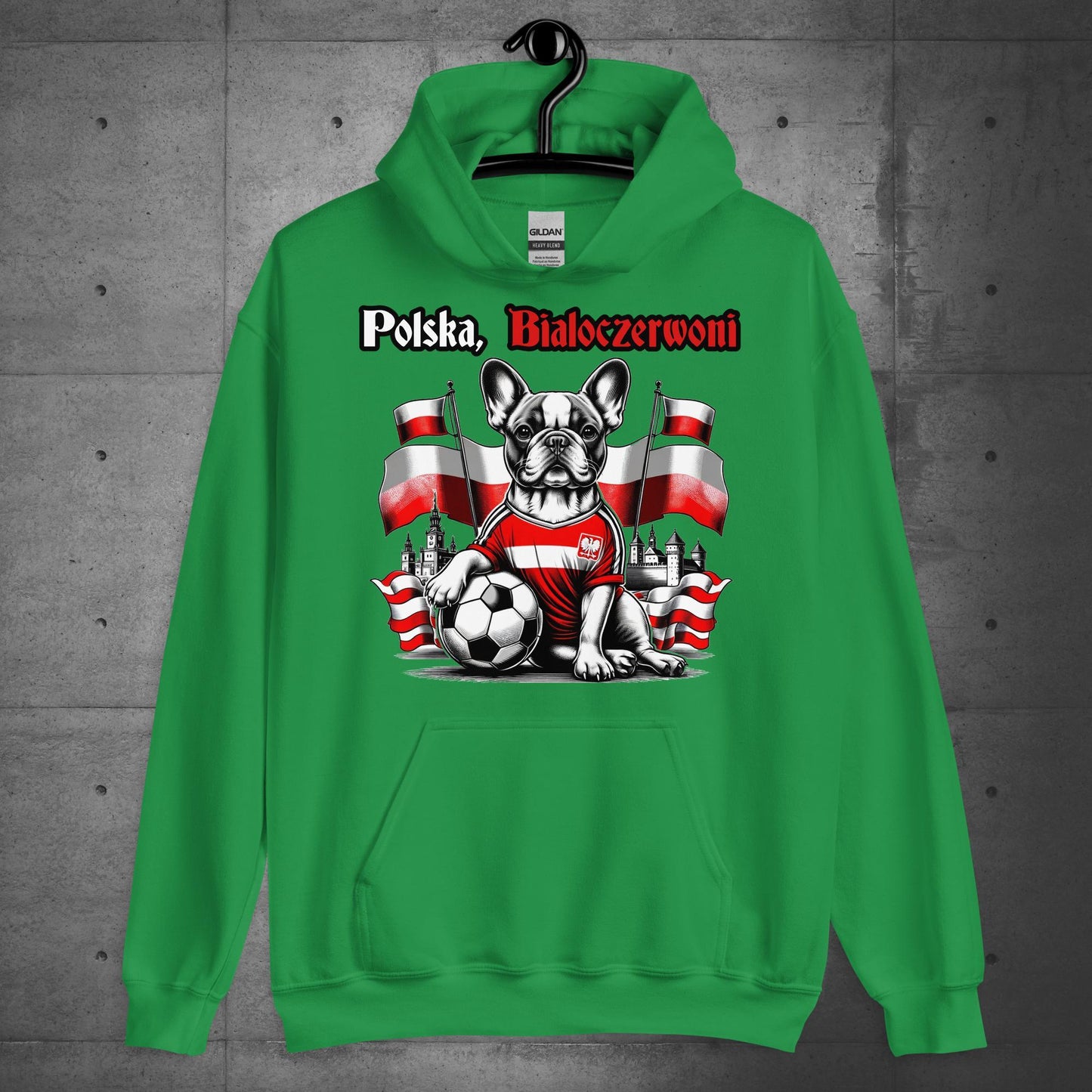 Frenchie Polish Football Unisex Hoodie- Polska Bialoczerwoni - Frenchie Emporium