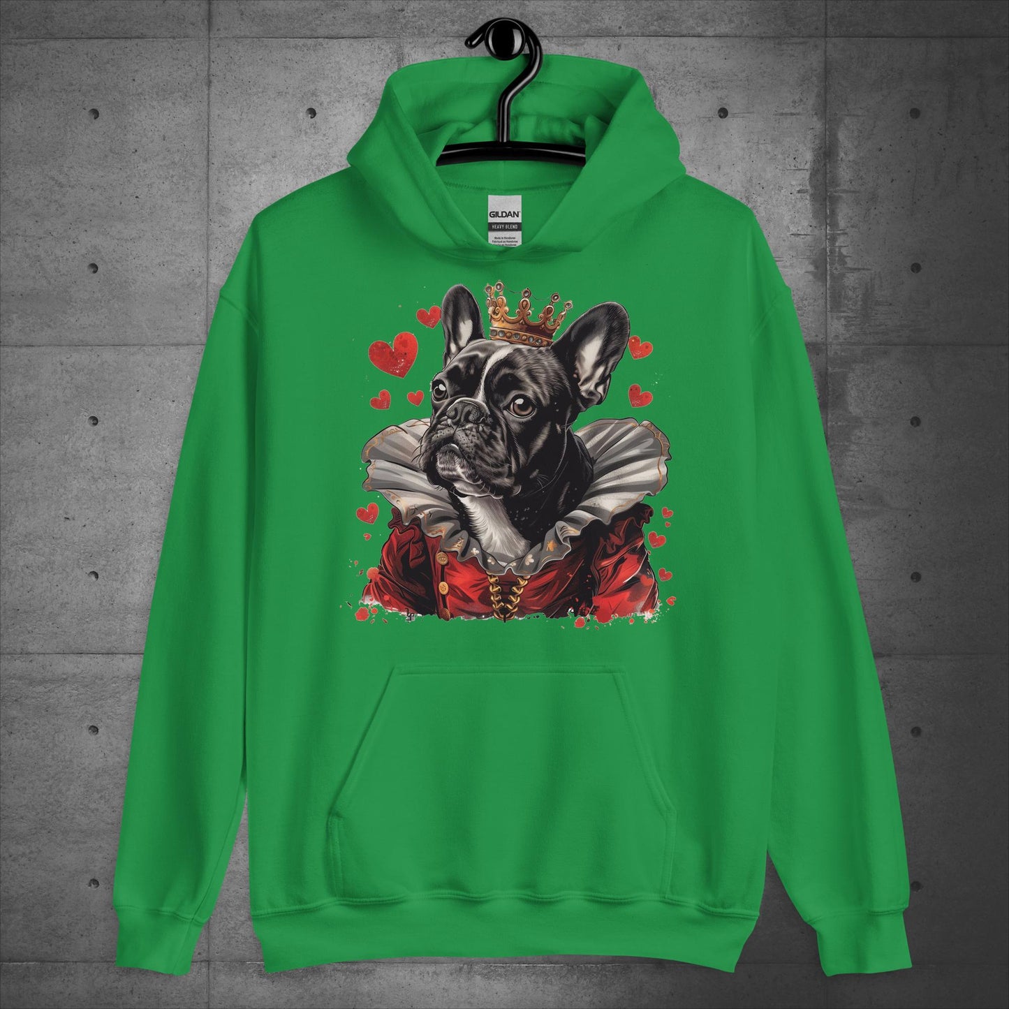 Queen of Hearts Frenchie Alice in Wonderland- Unisex Hoodie - Frenchie Emporium
