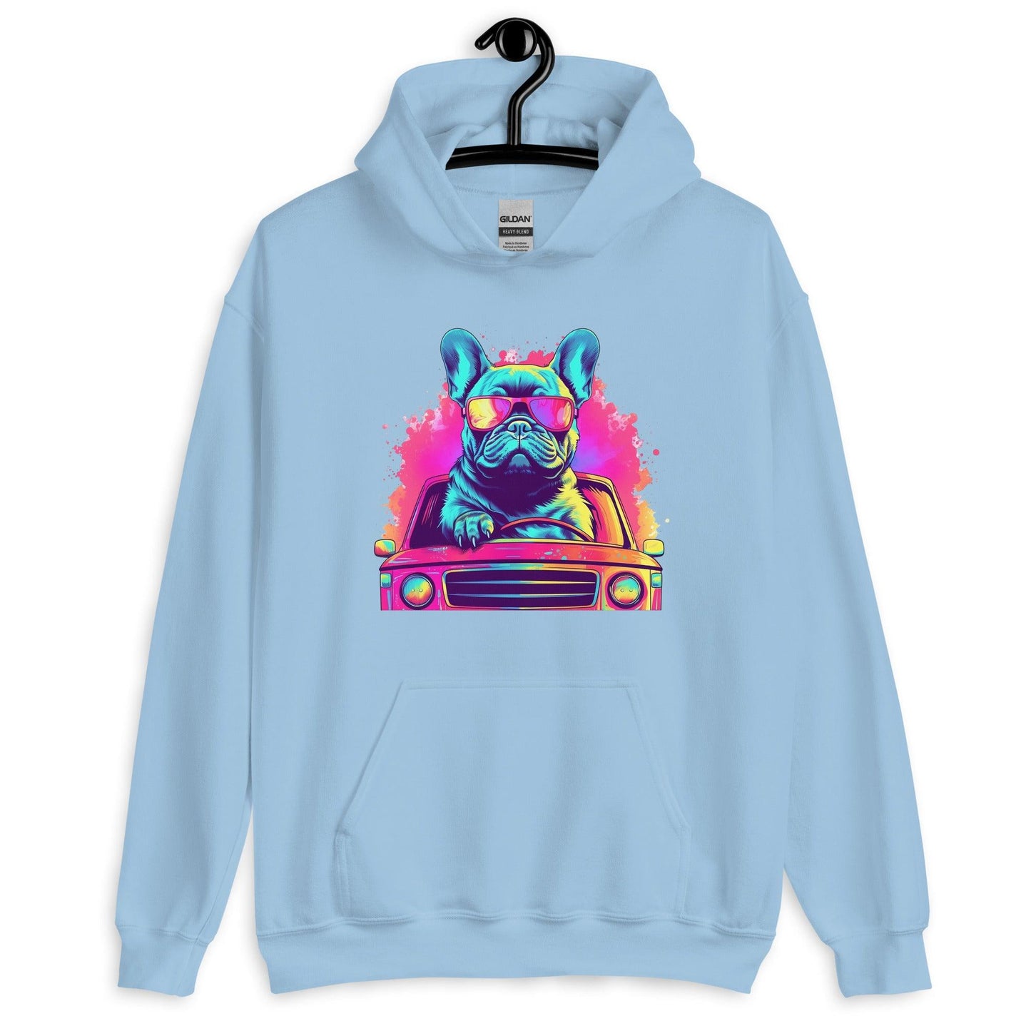 "Cruisin' Canines: French Bulldog on Wheels" - Unisex Hoodie - Frenchie Emporium