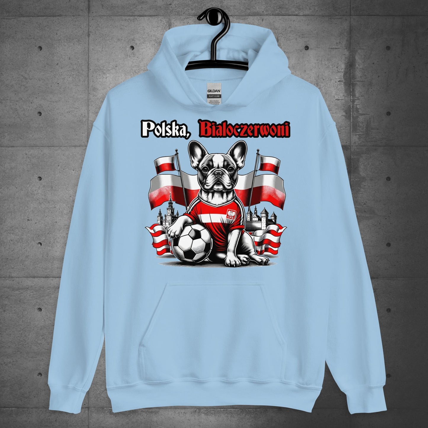 Frenchie Polish Football Unisex Hoodie- Polska Bialoczerwoni - Frenchie Emporium
