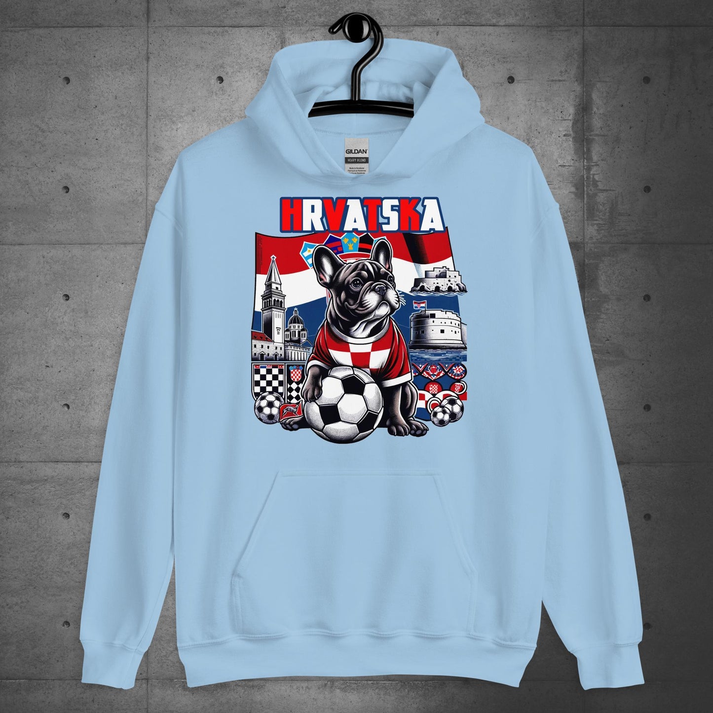 Frenchie Croatia Football Unisex 'Hrvatska" Hoodie - Frenchie Emporium