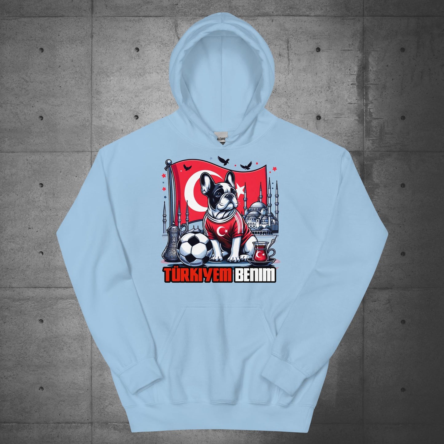 Frenchie Turkey Football Unisex Hoodie - Frenchie Emporium