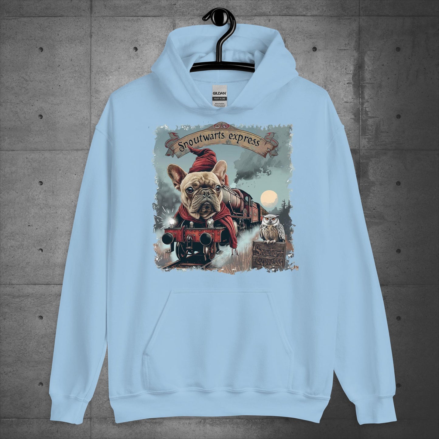 Unisex French Bulldog "Snoutwarts Express" Hoodie - Frenchie Emporium