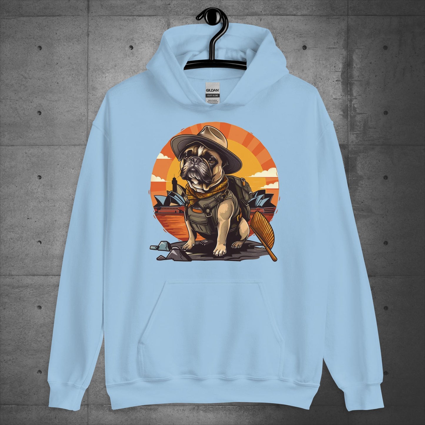 Explorer Frenchie Down Under - Unisex Hoodie - Frenchie Emporium