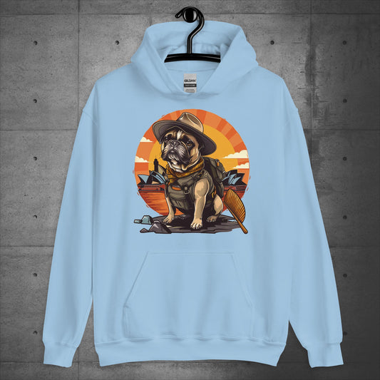 Explorer Frenchie Down Under - Unisex Hoodie - Frenchie Emporium