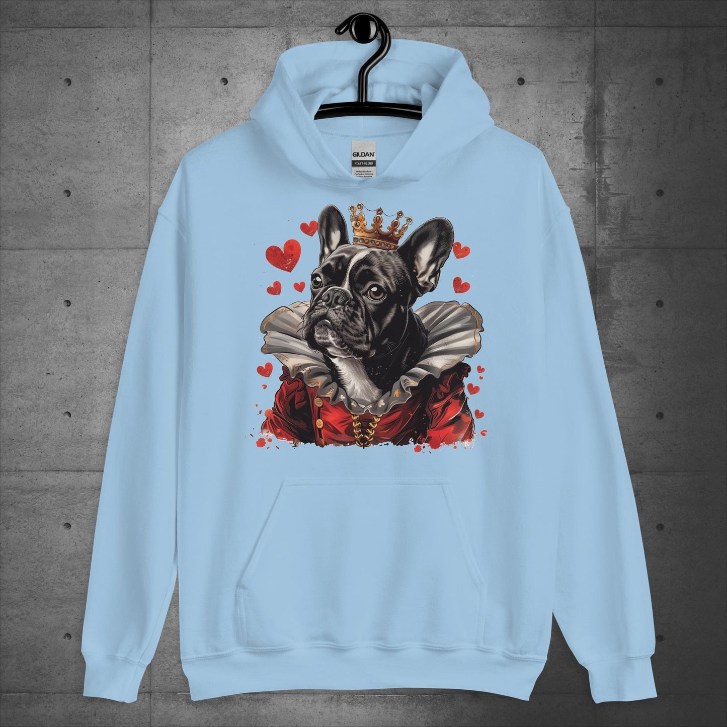 Queen of Hearts Frenchie Alice in Wonderland- Unisex Hoodie - Frenchie Emporium