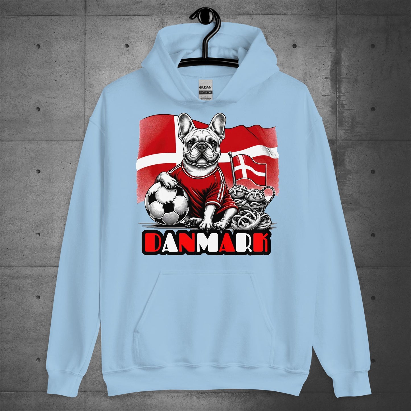 Frenchie Danmark Football Fan - Unisex Hoodie - Frenchie Emporium