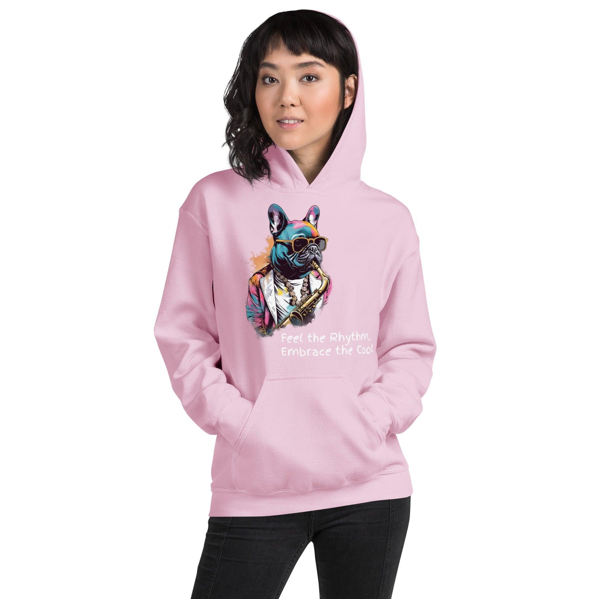Jazzy Frenchie Saxophonist Unisex Hoodie - Frenchie Emporium