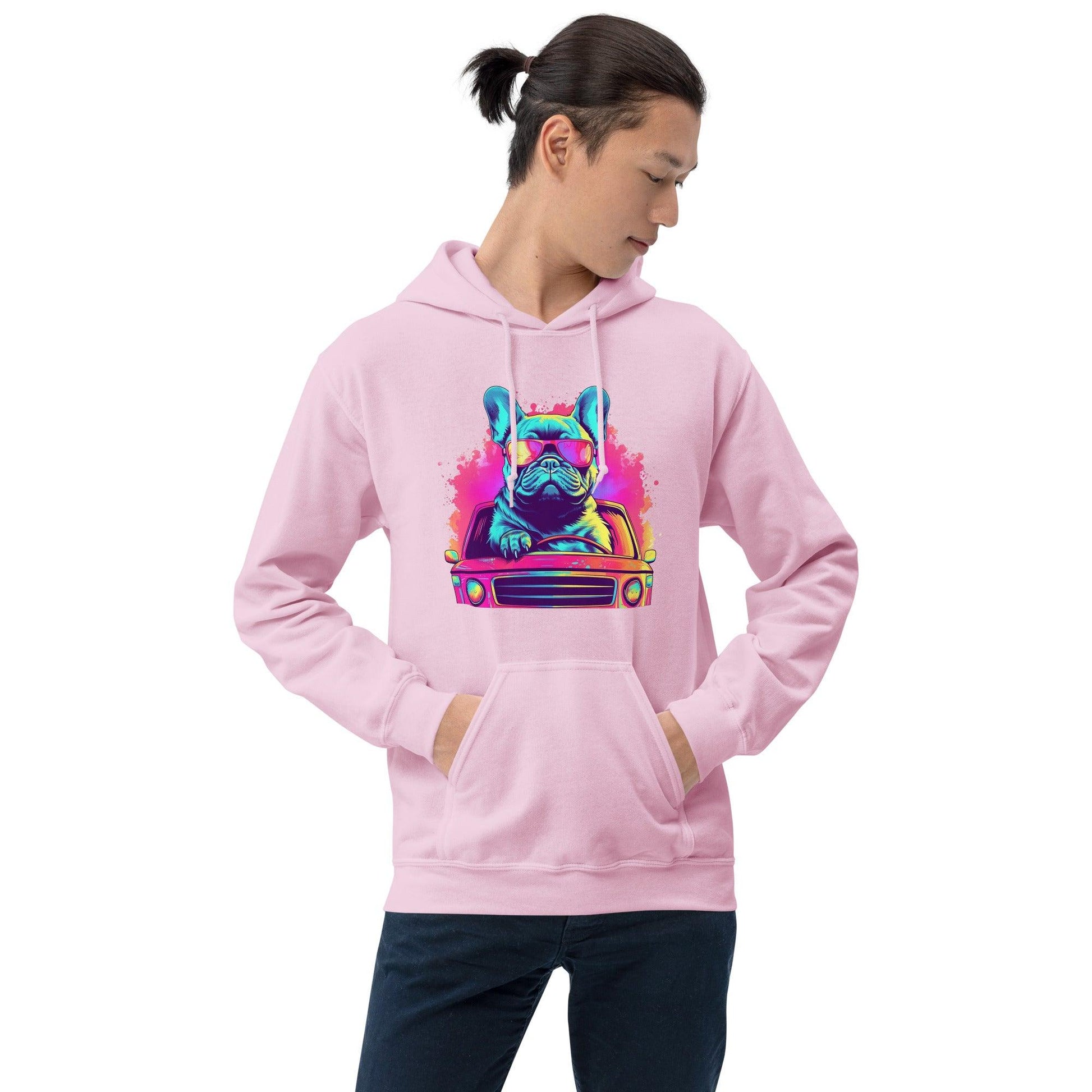 "Cruisin' Canines: French Bulldog on Wheels" - Unisex Hoodie - Frenchie Emporium