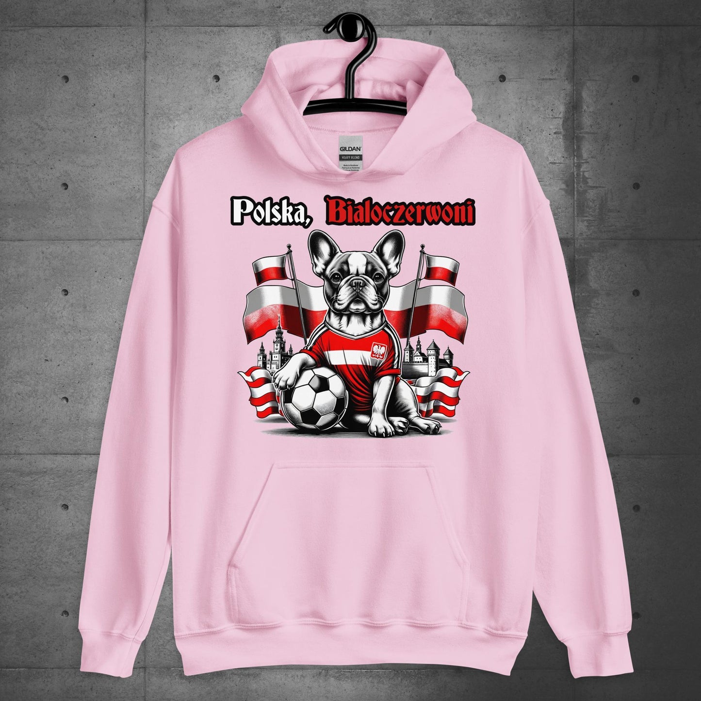 Frenchie Polish Football Unisex Hoodie- Polska Bialoczerwoni - Frenchie Emporium