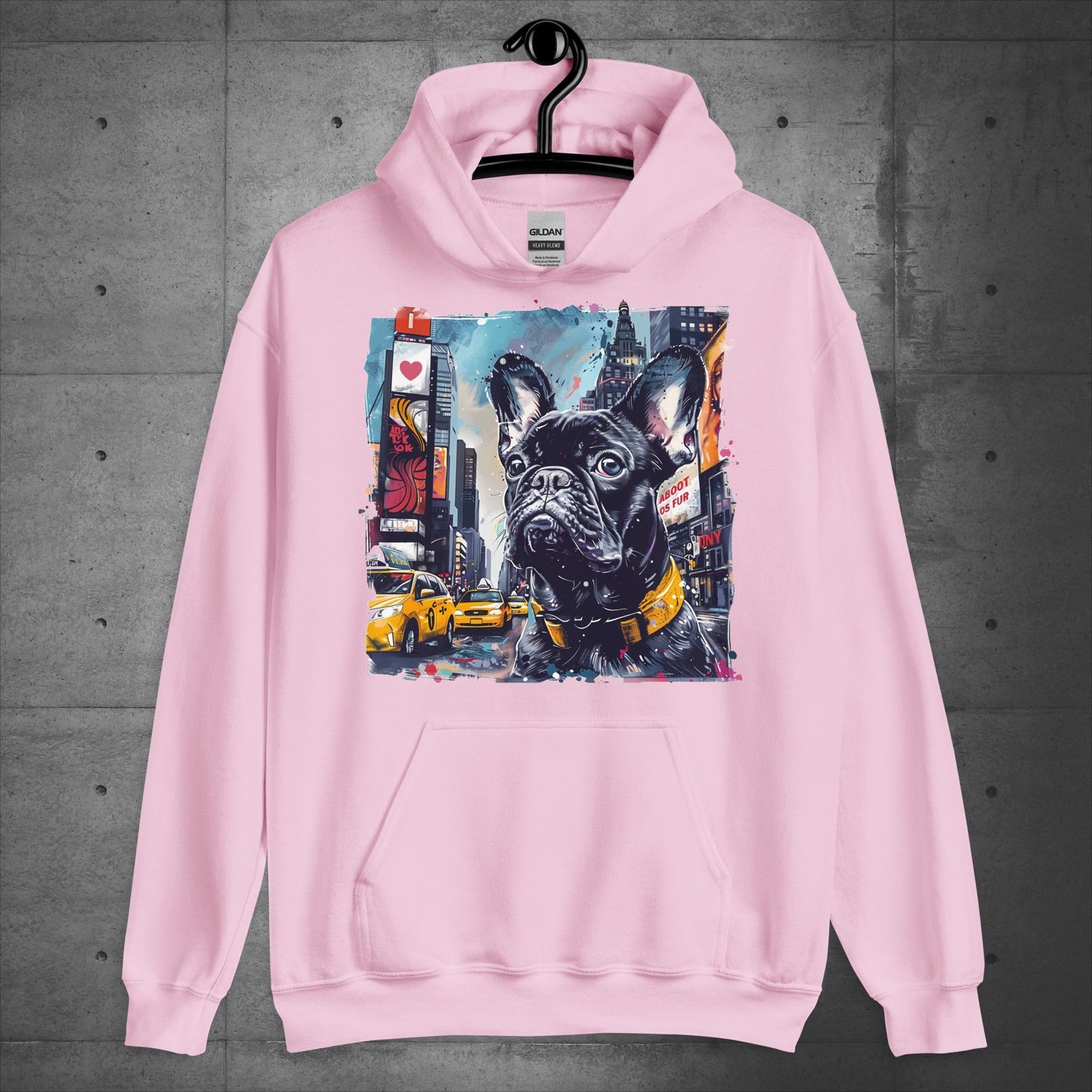 Lively Times Square Frenchie - Unisex Hoodie - Frenchie Emporium