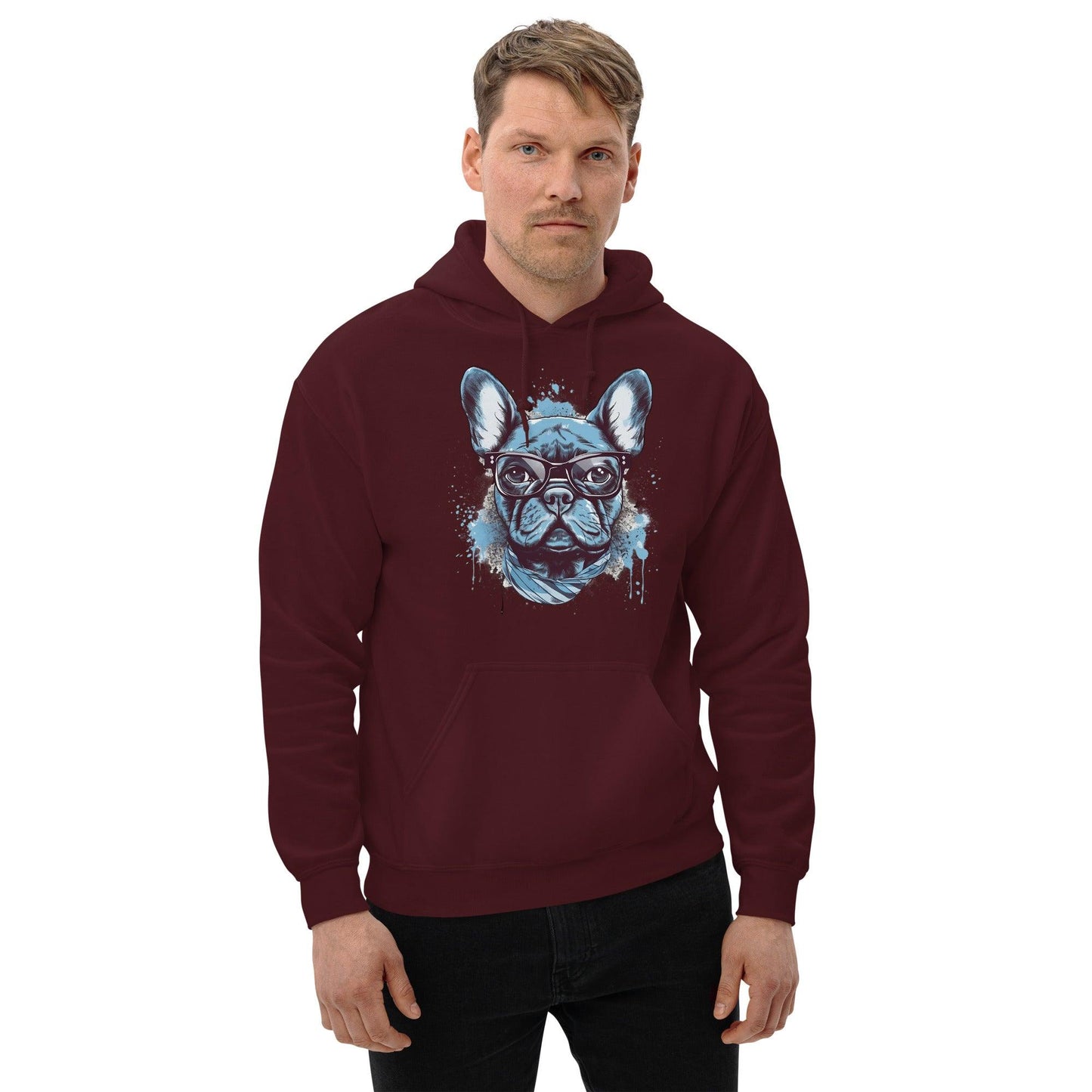 Hipster Frenchie - Unisex Hoodie - Frenchie Emporium