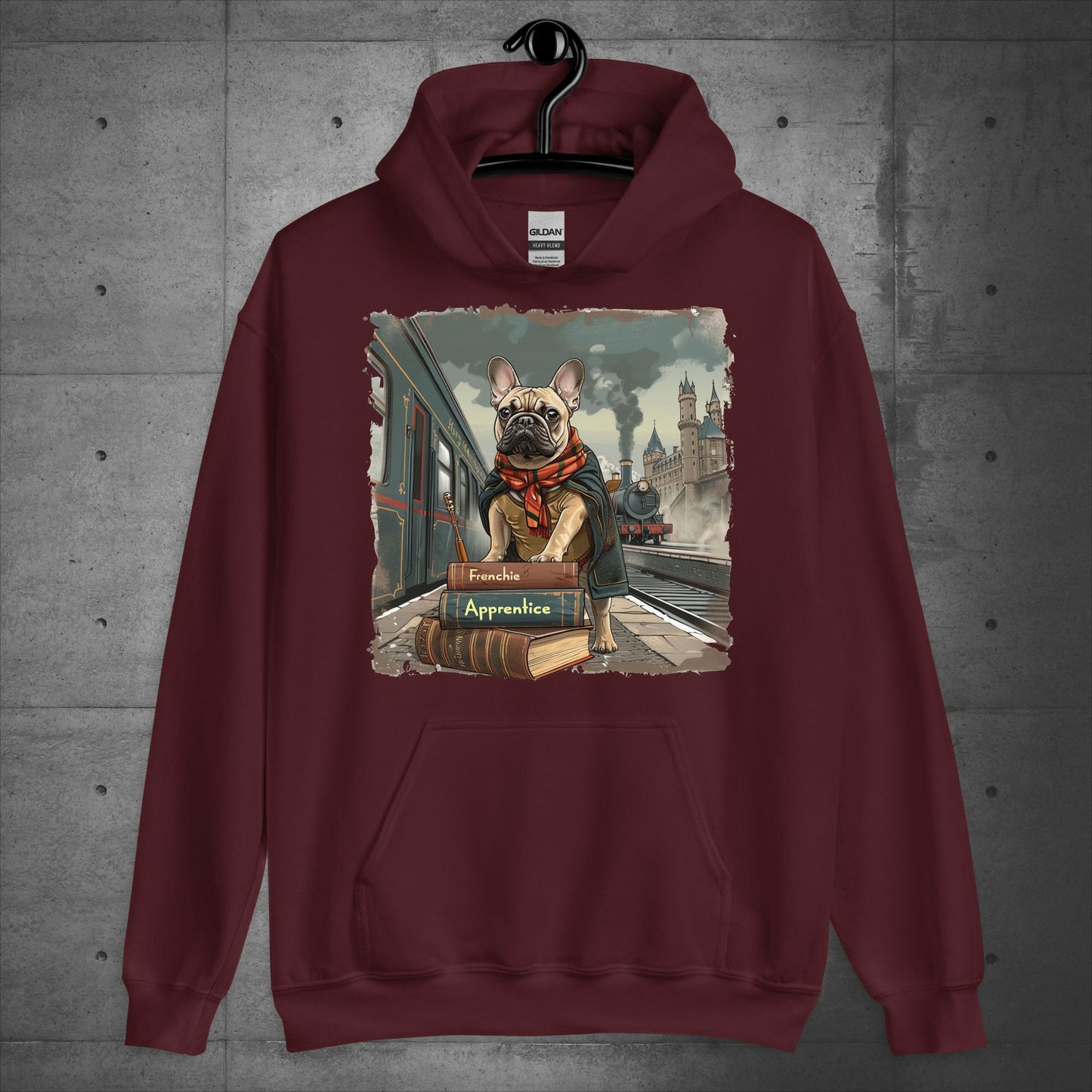 Unisex French Bulldog "Train to Wizardry" Hoodie - Frenchie Emporium