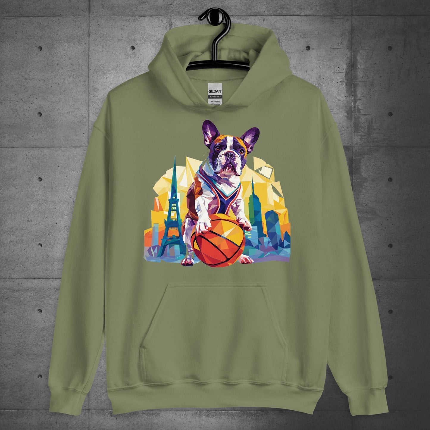 Frenchie Hoops Hound in the City Unisex Hoodie - Frenchie Emporium