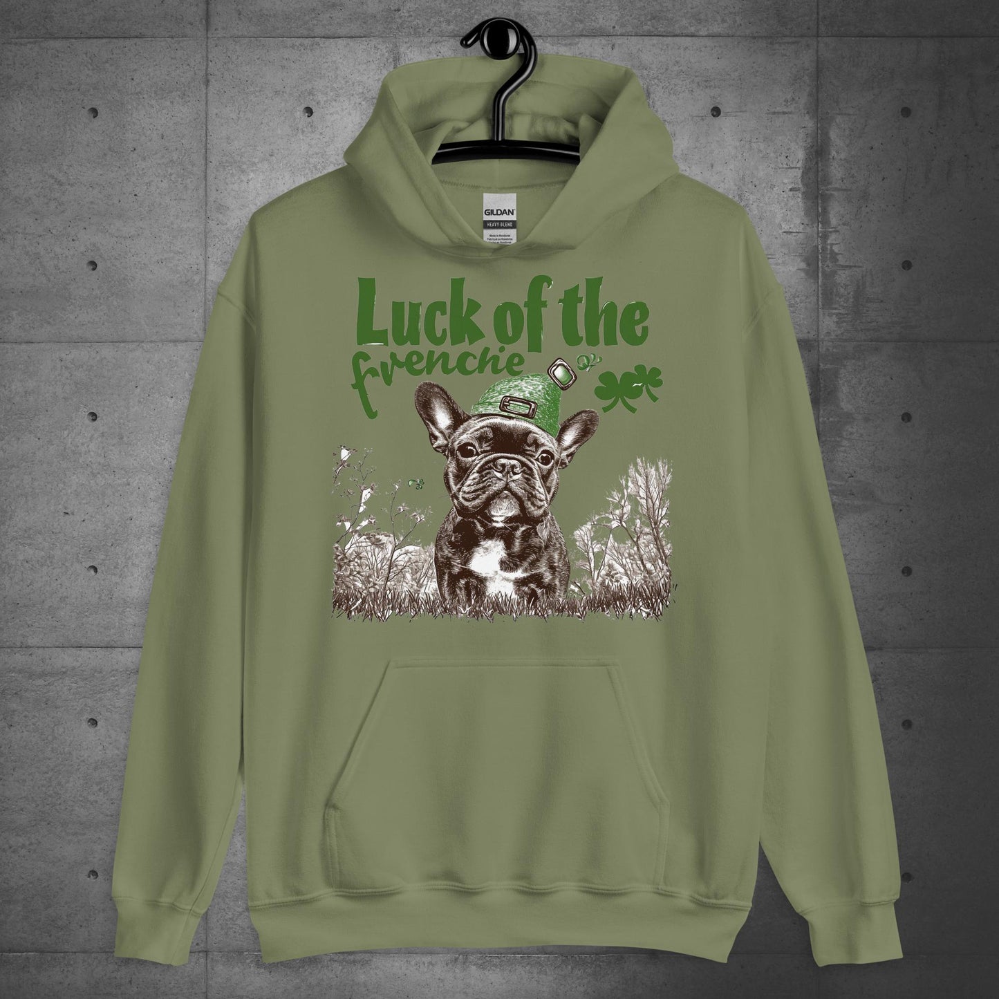 Luck of the Paw-rish Frenchie Unisex Hoodie
