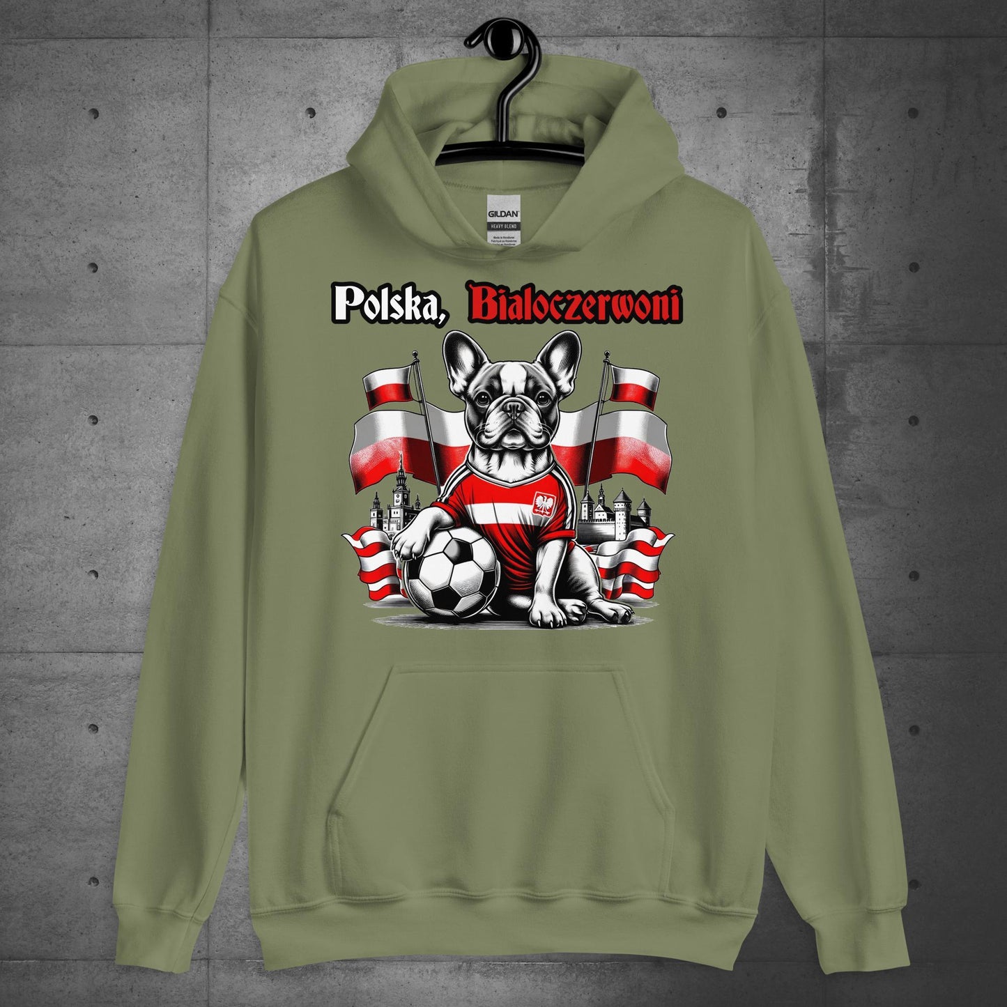 Frenchie Polish Football Unisex Hoodie- Polska Bialoczerwoni - Frenchie Emporium