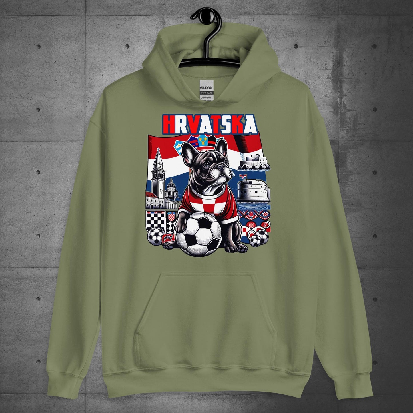 Frenchie Croatia Football Unisex 'Hrvatska" Hoodie - Frenchie Emporium