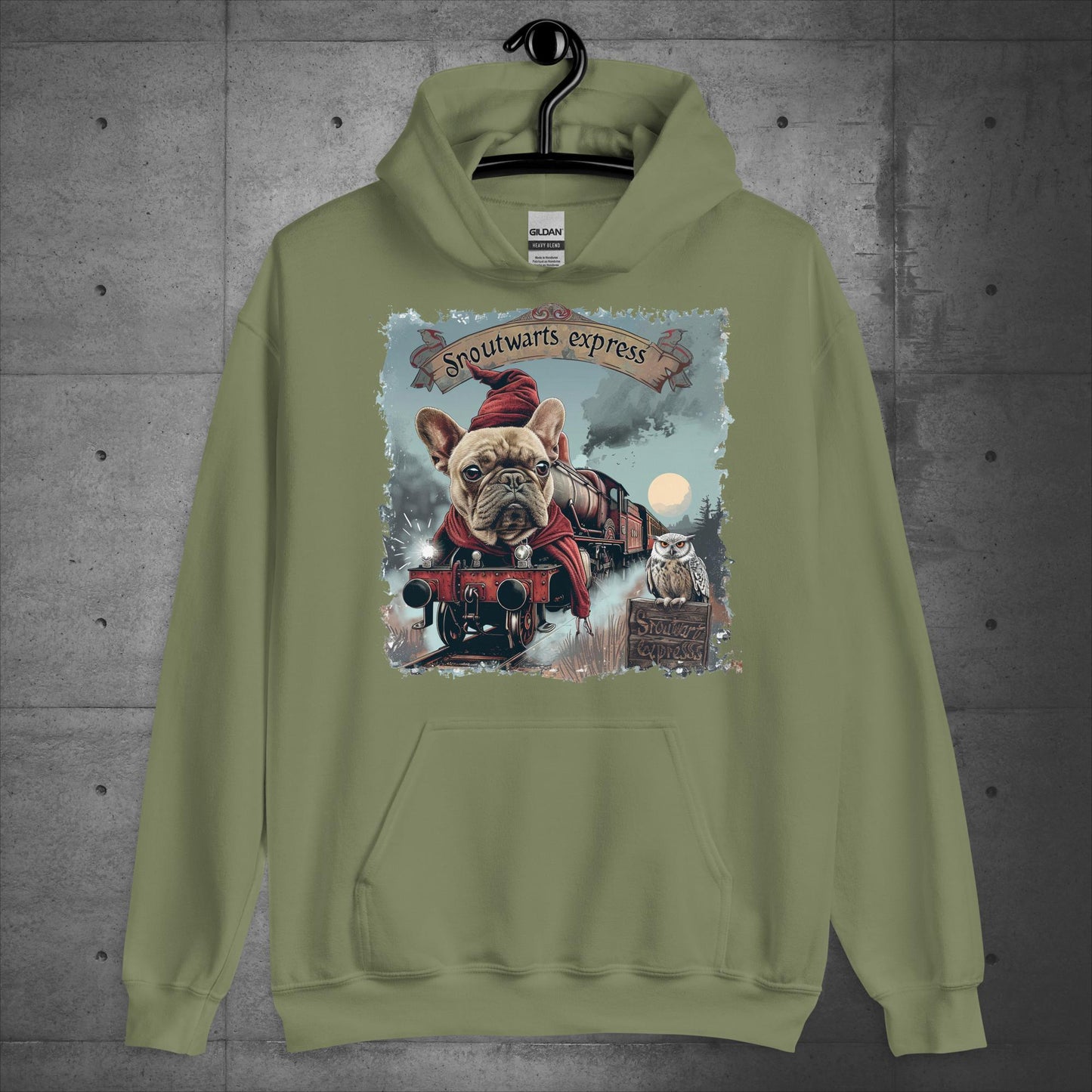 Unisex French Bulldog "Snoutwarts Express" Hoodie - Frenchie Emporium