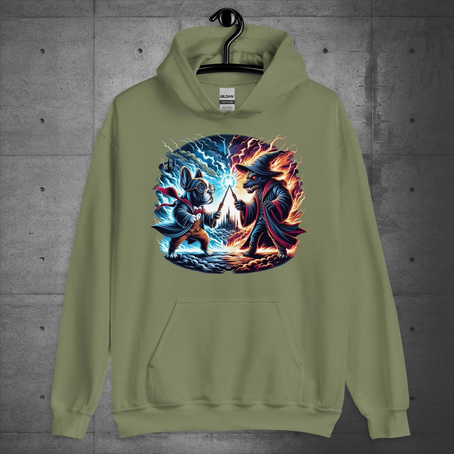 Unisex French Bulldog "Wizarding Duel" Hoodie - Frenchie Emporium