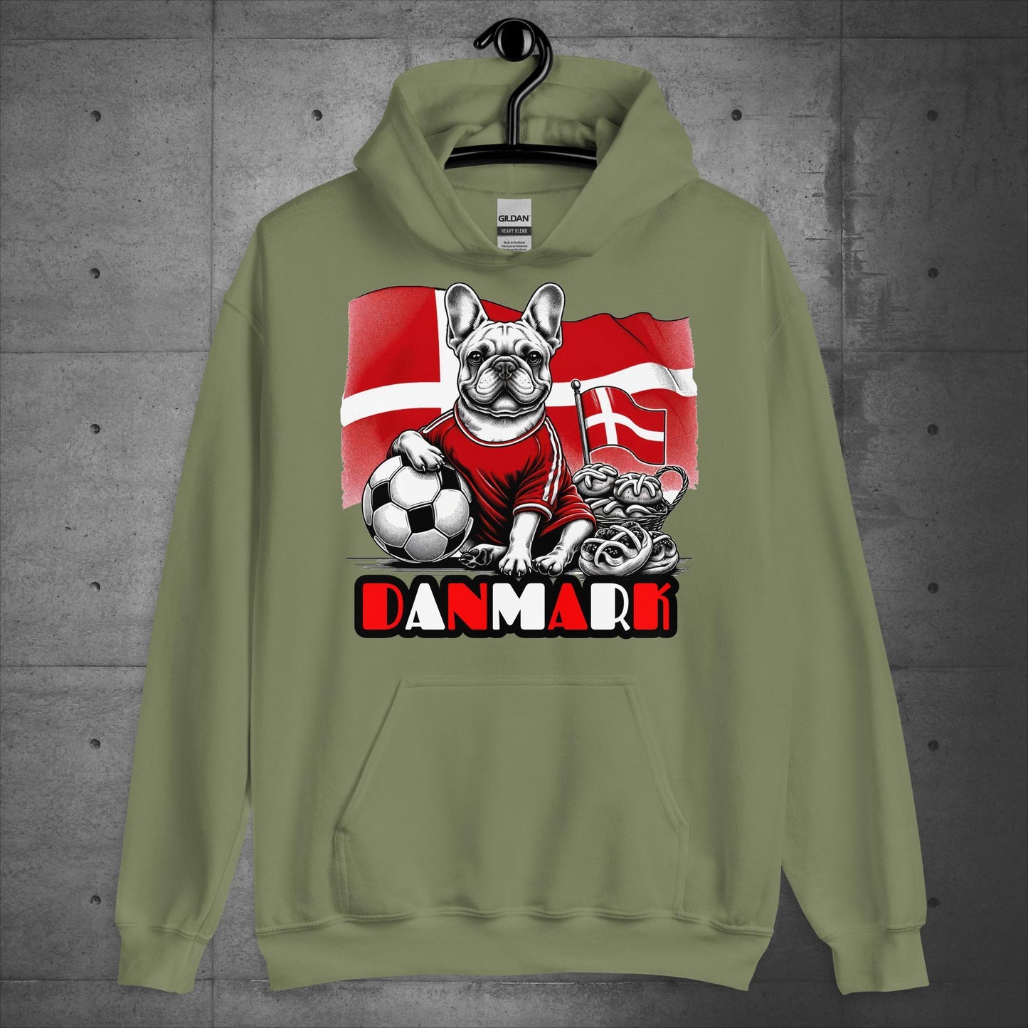 Frenchie Danmark Football Fan - Unisex Hoodie - Frenchie Emporium