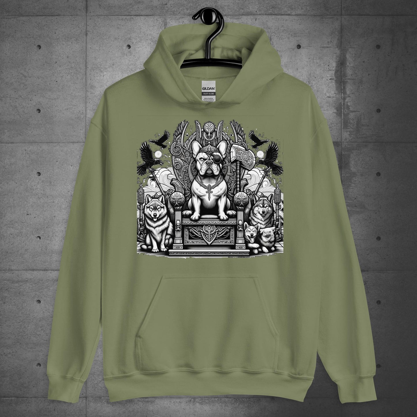 "Throne of Power" Frenchie Unisex Hoodie - Frenchie Emporium