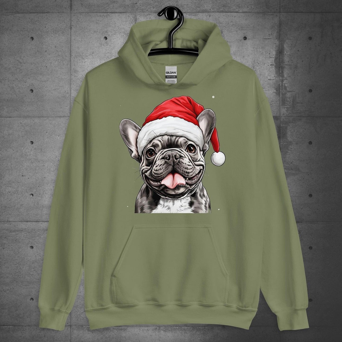 "Santa Paw" French Bulldog - Unisex Christmas Hoodie - Frenchie Emporium