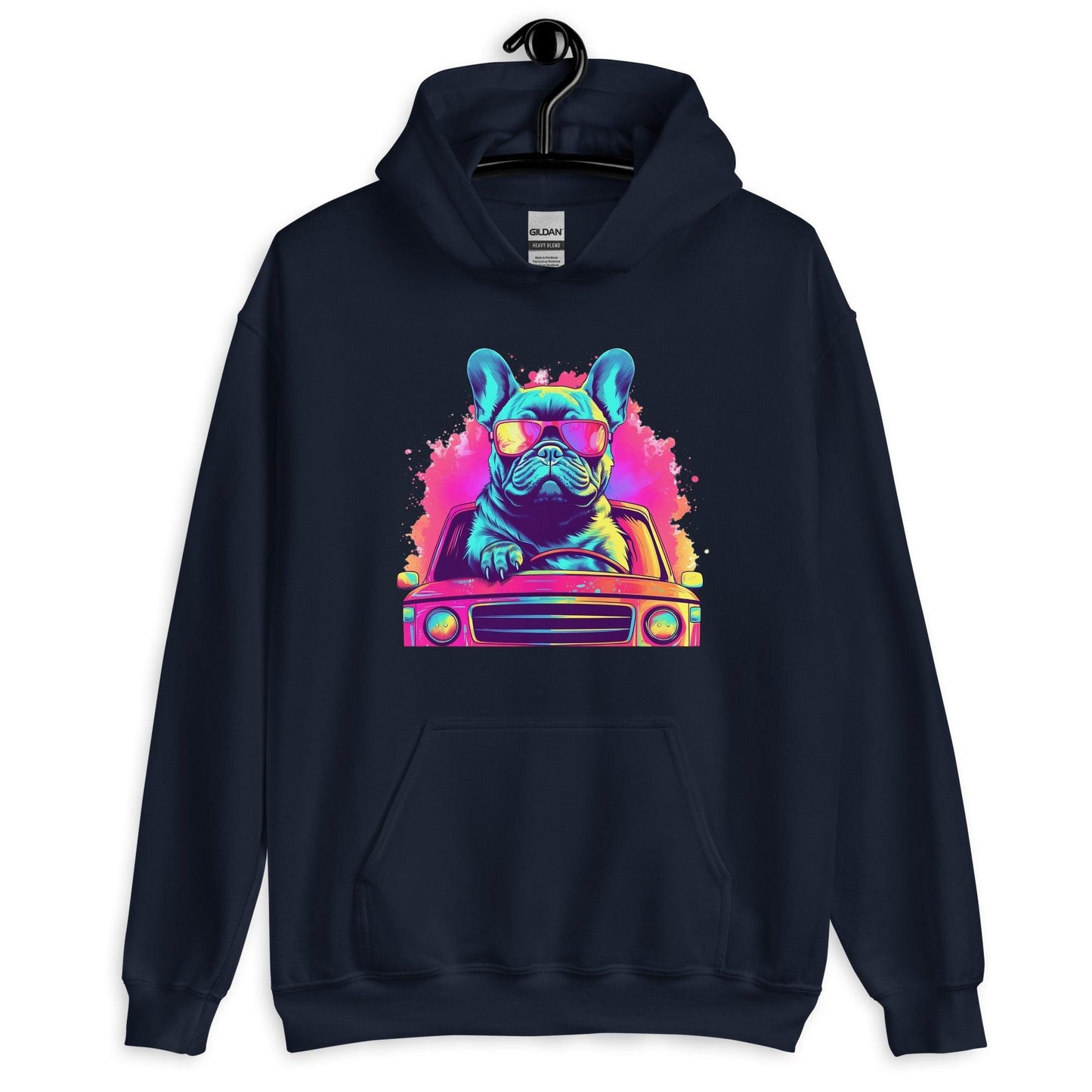 "Cruisin' Canines: French Bulldog on Wheels" - Unisex Hoodie - Frenchie Emporium