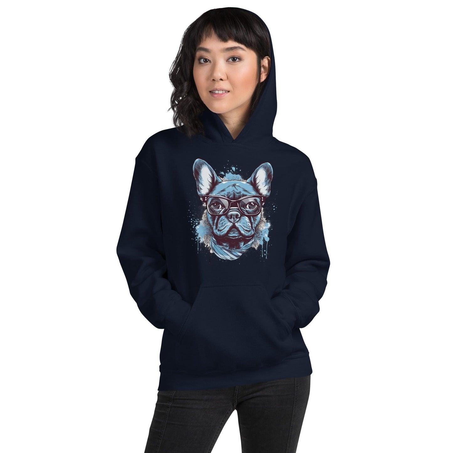 Hipster Frenchie - Unisex Hoodie - Frenchie Emporium