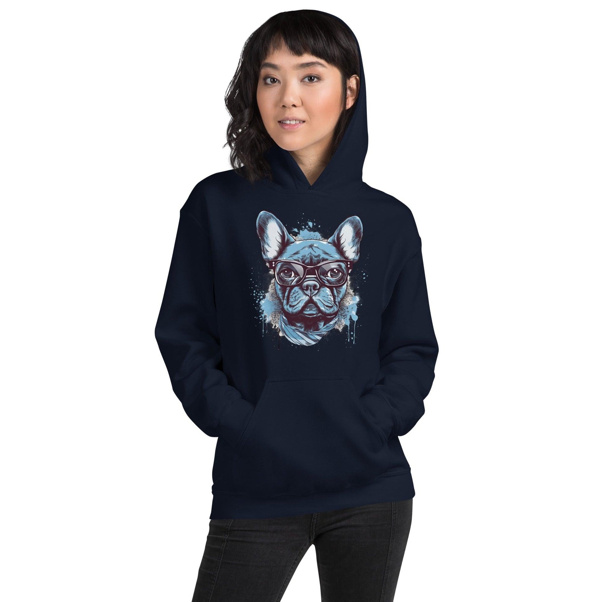 Hipster Frenchie - Unisex Hoodie - Frenchie Emporium